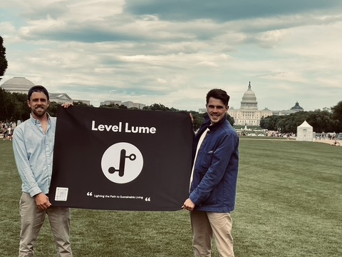 The founders of Level Lume at the National Mall in Washington, D.C.